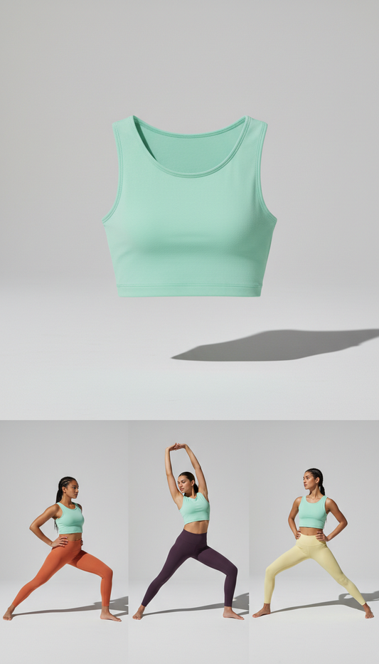 Fresh Mint Seamless Crop Top